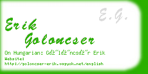 erik goloncser business card